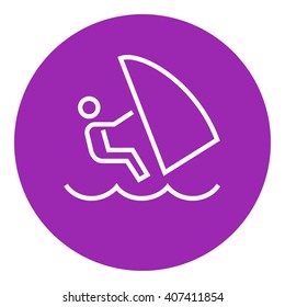 Icono de la línea de navegación por el viento.