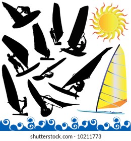 Wind Surfing Vector