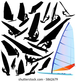 Wind Surfing Vector