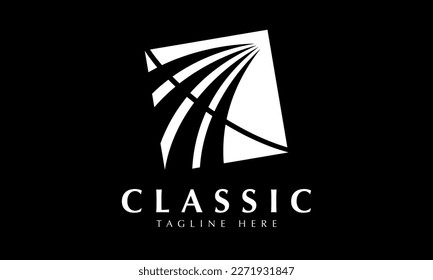 wind swash logo abstract monogram vector template