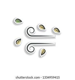Wind swerve colored hand drawn icon. Element of autumn icon for mobile concept and web apps. Hand drawn colored Wind swerve can be used for web and mobile on white bakgorund