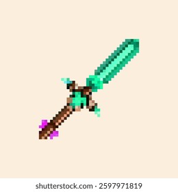 Wind Sword with Pixel Art style, retro game style sword image