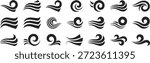 Wind Symbol Icon Set – Stylized Airflow Motifs for Motion and Atmosphere