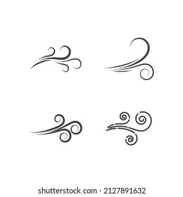 Wind symbol logo design vector template
