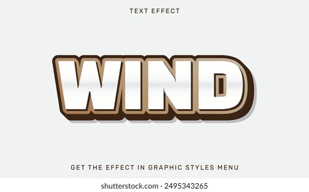 Wind text effect template in 3d design