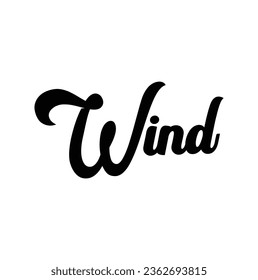 Windtext auf weißem Hintergrund.