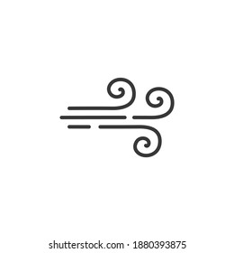 Wind thin line icon. Isolated weather vector illustration