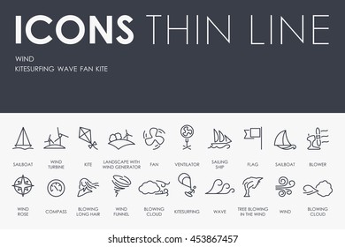 Wind Thin Line Icons