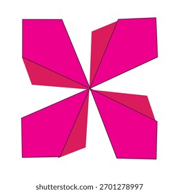 Diseño de icono de juguete de viento usando color rosa