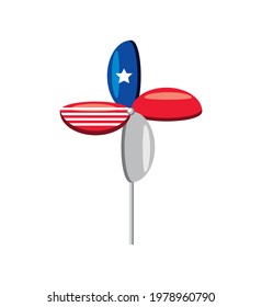 wind toy in stick with USA flag