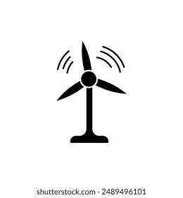 icono de línea conceptual de turbina de viento. Ilustración de elemento simple. diseño de símbolo de esquema de concepto de turbina de viento.