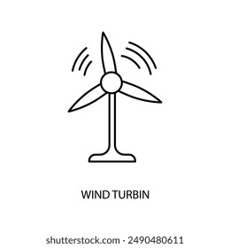 wind turbin concept line icon. Simple element illustration. wind turbin concept outline symbol design.