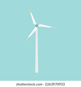 Wind turbine. Alternative renewable power generation. Flat illustration.