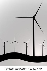 wind turbine black and white