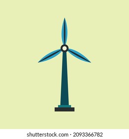 Wind Turbine Cartoon Flat Vector Illustration