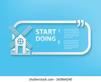 
Wind turbine Design and text box,vector