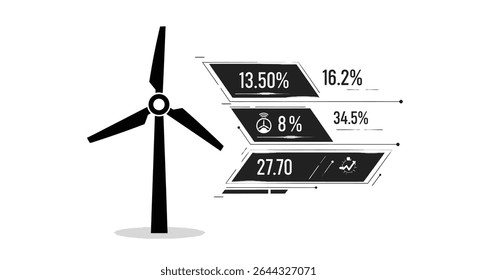 Uma turbina eólica com estatísticas de desempenho digital projetadas ao lado dela.jpg	Estatísticas de desempenho digital de turbinas eólicas projetadas para energia renovável	Uma moderna turbina eólica está majestosamente, com seu di em tempo real