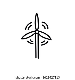 wind turbine doodle icon, vector illustration