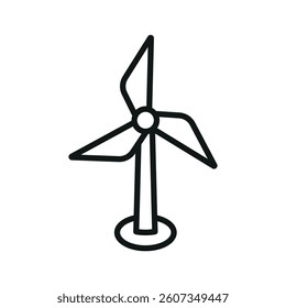 Wind turbine Earth Day icon represents renewable energy and sustainability, perfect for eco-friendly designs, environmental awareness, and green energy illustrations.