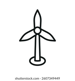Wind turbine Earth Day icon represents renewable energy and sustainability, perfect for eco-friendly designs, environmental awareness, and green energy illustrations.