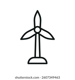 Wind turbine Earth Day icon represents renewable energy and sustainability, perfect for eco-friendly designs, environmental awareness, and green energy illustrations.