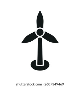 Wind turbine Earth Day icon represents renewable energy and sustainability, perfect for eco-friendly designs, environmental awareness, and green energy illustrations.