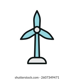 Wind turbine Earth Day icon represents renewable energy and sustainability, perfect for eco-friendly designs, environmental awareness, and green energy illustrations.