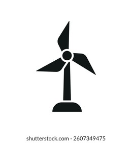 Wind turbine Earth Day icon represents renewable energy and sustainability, perfect for eco-friendly designs, environmental awareness, and green energy illustrations.