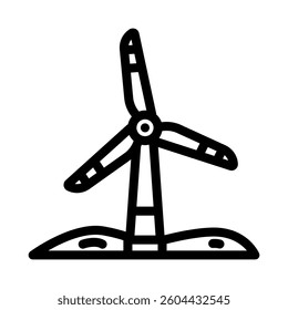 wind turbine eco conscious line icon vector. wind turbine eco conscious sign. isolated contour symbol black illustration