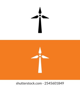 turbina eólica eco energia verde natureza logotipo vetor ilustração modelo design