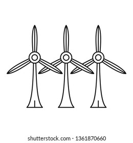Wind turbine eco station icon. Outline wind turbine eco station vector icon for web design isolated on white background