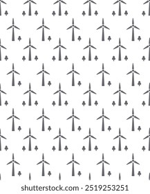 Wind Turbine Eco Station Pattern Vector