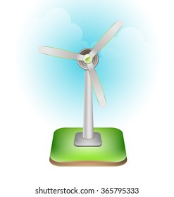 Wind turbine ecology concept vector design