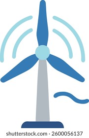 Wind turbine editable outline icon design