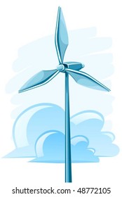 wind turbine for electricity energy generation vector illustration
