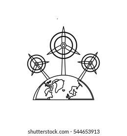 Wind turbine energy icon vector illustration graphic design