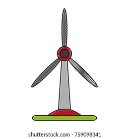 Wind turbine energy icon vector illustration graphc design