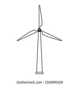 Wind turbine eolic energy black and white