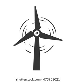 wind turbine eolic renewable electricity power energy vector illustration