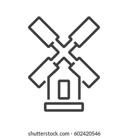 wind turbine Farm icon line style