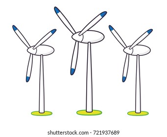 Wind turbine farm isolated
