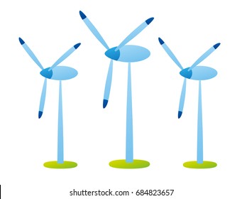Wind turbine farm vector isolated