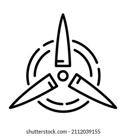Wind turbine flat icon. Pictogram for web. Line stroke. Isolated on white background. Vector eps10
