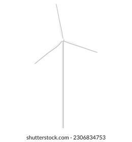 Wind Turbine Flat Illustration. Clean Icon Design Element on Isolated White Background