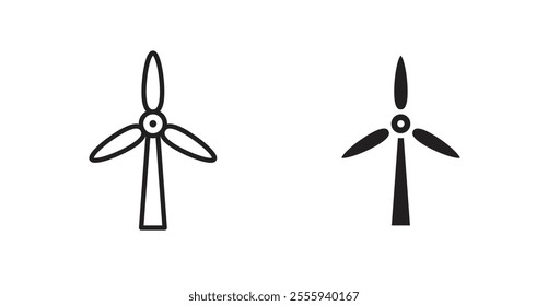 Wind turbine flat simple vector symbols illustration.