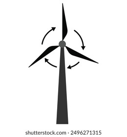 wind turbine generator icon in grey scale isolated on white background.