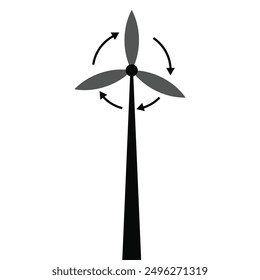 wind turbine generator icon in grey scale isolated on white background.