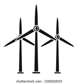 Wind turbine generator icon. Simple illustration of wind turbine generator vector icon for web design isolated on white background