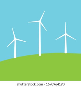 Wind turbine generator icon. vector illustration