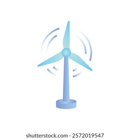 Wind Turbine Gradient Glassmorphic Icon, renewable energy, sustainability, or technology concepts.